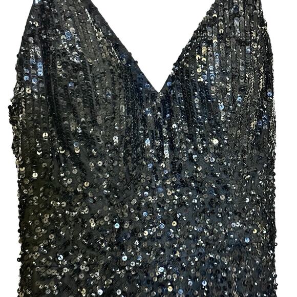 NWT LARA Black Sequin Midi Dress Style 29347 | Size 6 Cocktail Formal - Picture 8 of 13